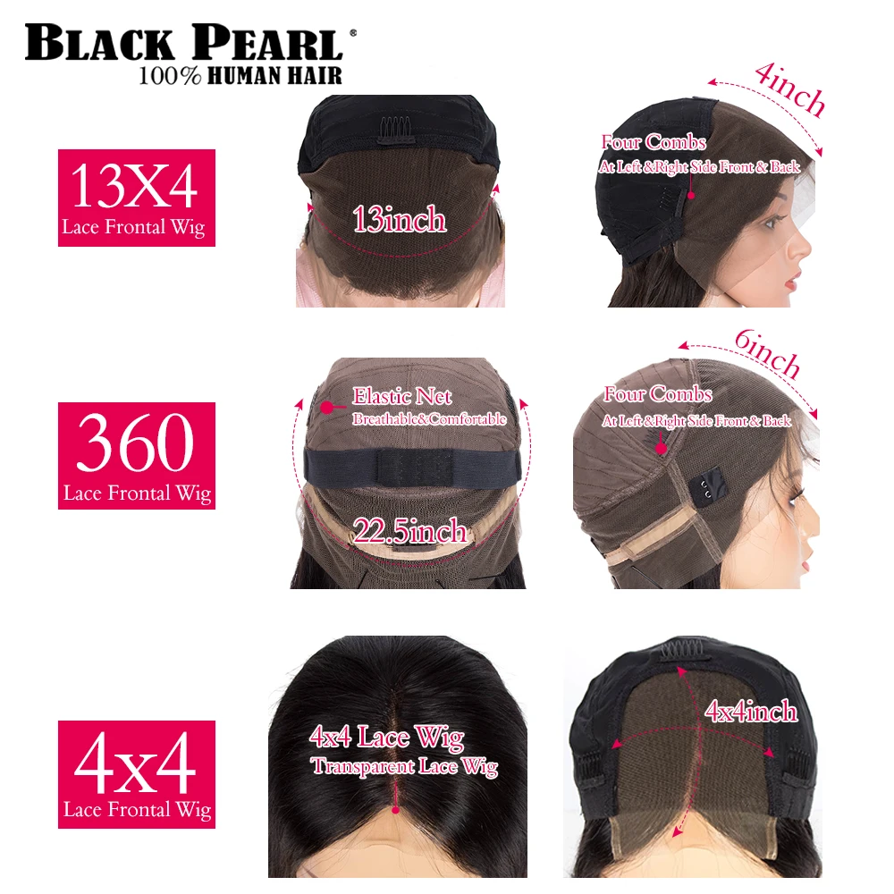 Черный жемчужный объемный волнистый парик с кружевной передней частью 360