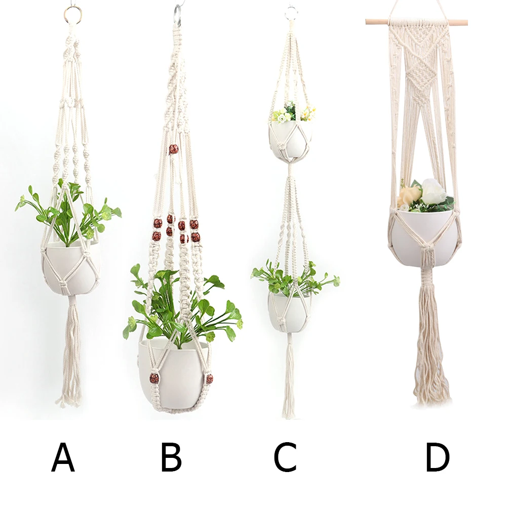 Современная комнатная сетчатая вешалка для цветочных горшков сумок растений