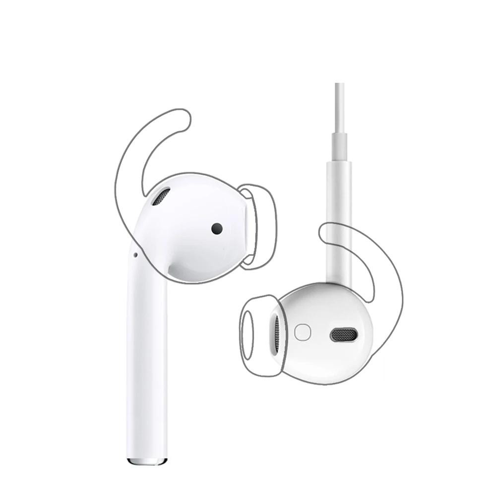 3 пары Лидер продаж силиконовый чехол для наушников S/M/L + крючок Apple Airpods 2