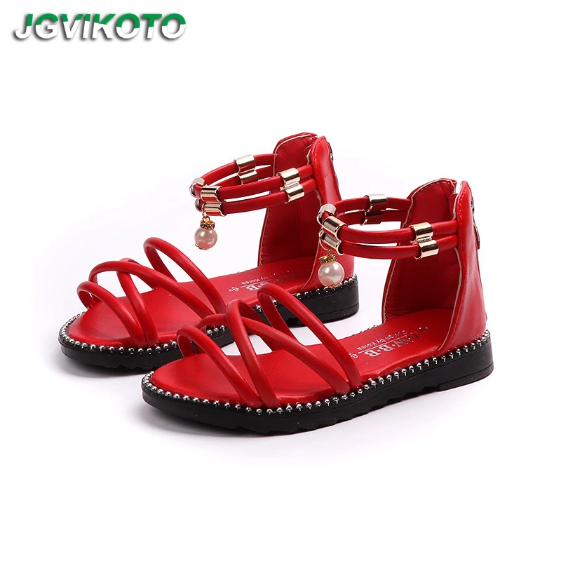 JGVIKOTO 2020 летние новые сандалии для девочек Сандалии гладиаторы маленьких и