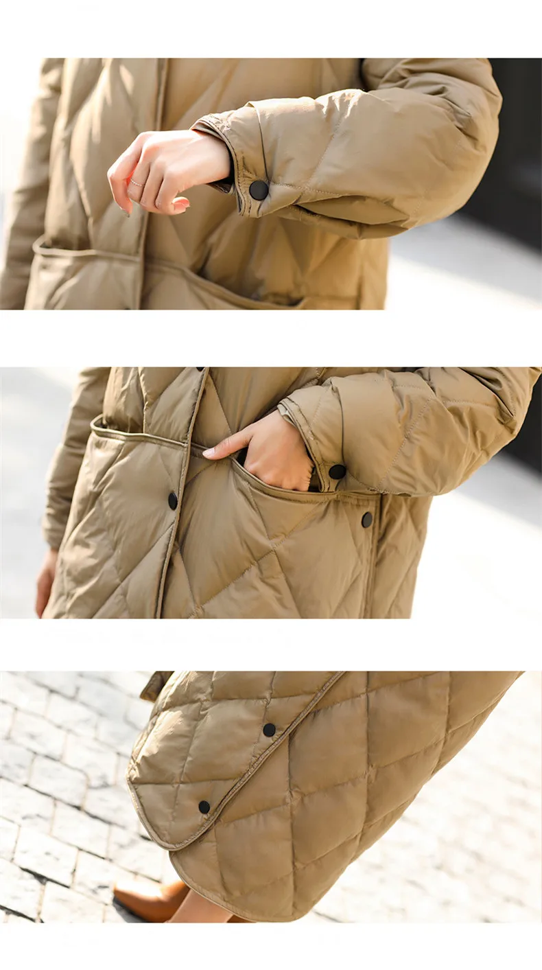 Куртка на утином пуху 90% зимнее пальто женская одежда 2020 женские длинные в