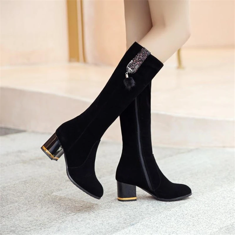 

Cresfimix Women Cool European Stylish Comfort Mid Calf Long Boots for Autumn Lady Casual High Quality Winter Stylish Boots B6594