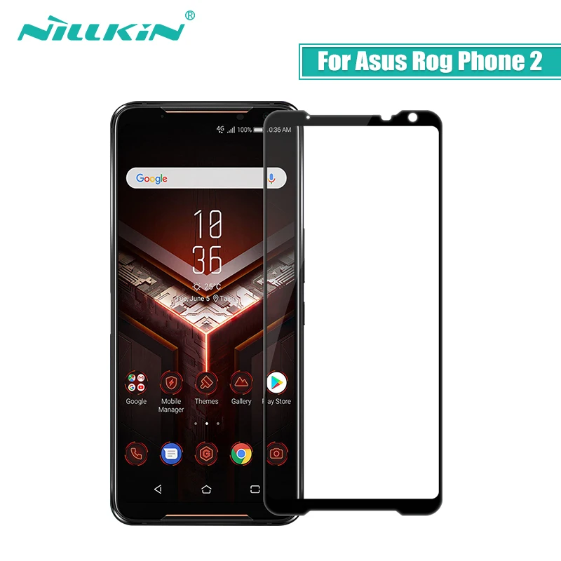 Для Asus Rog Phone II стекла с защитой от Nillkin CP + Pro уровнем твердости 9H 0 33 мм 2.5D изогнутые