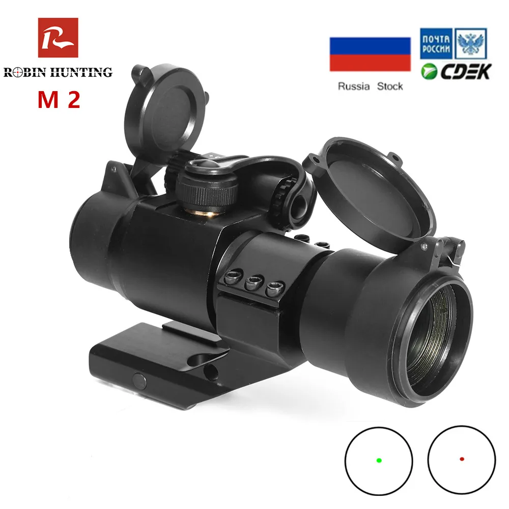 M2 тактический охотничий прицел 1x30 Reflex Red Green Dot Riflescope с 20 мм Пикатинни Крепление для короткого Пикатинни Охота