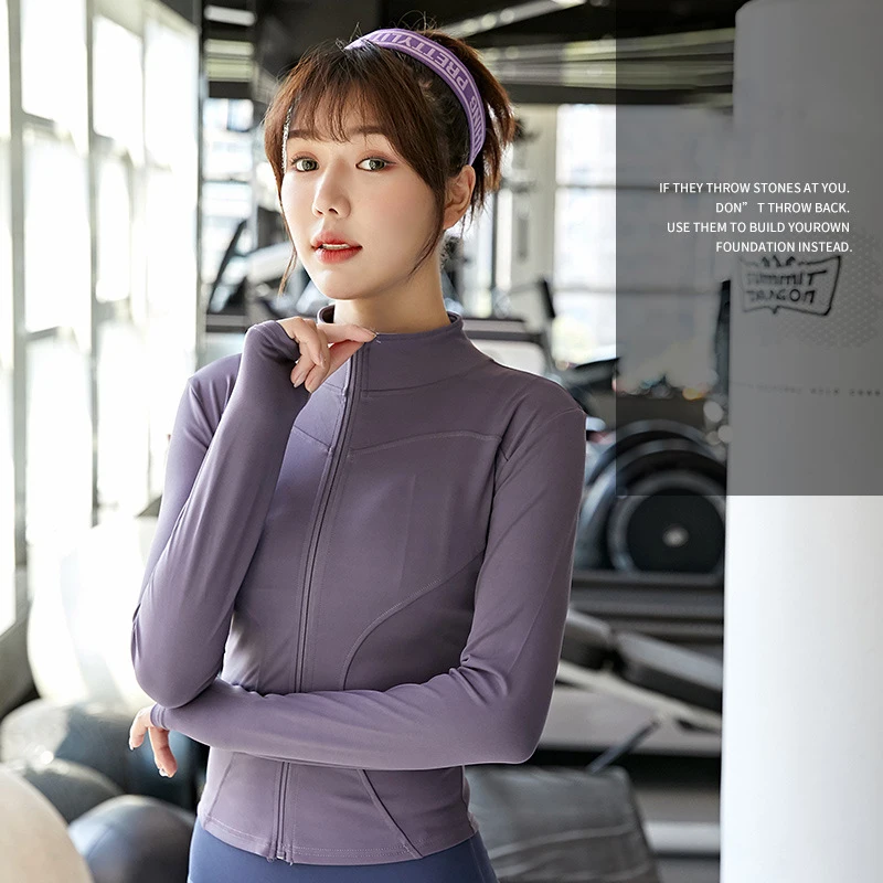 

Women Sport Shirts Solid Color Long Sleeve Female Workout Top High Elastic Gym Yoga Top Running Quick Dry Breathable T-Shirts