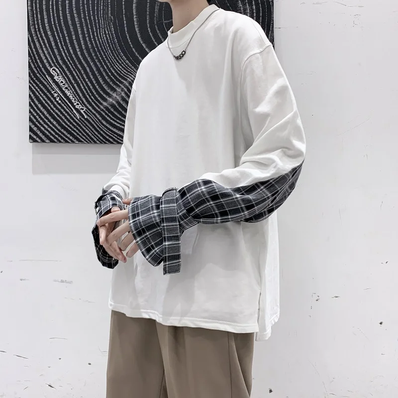 Осенние клетчатые толстовки для мужчин Модная хлопковая Повседневная Толстовка