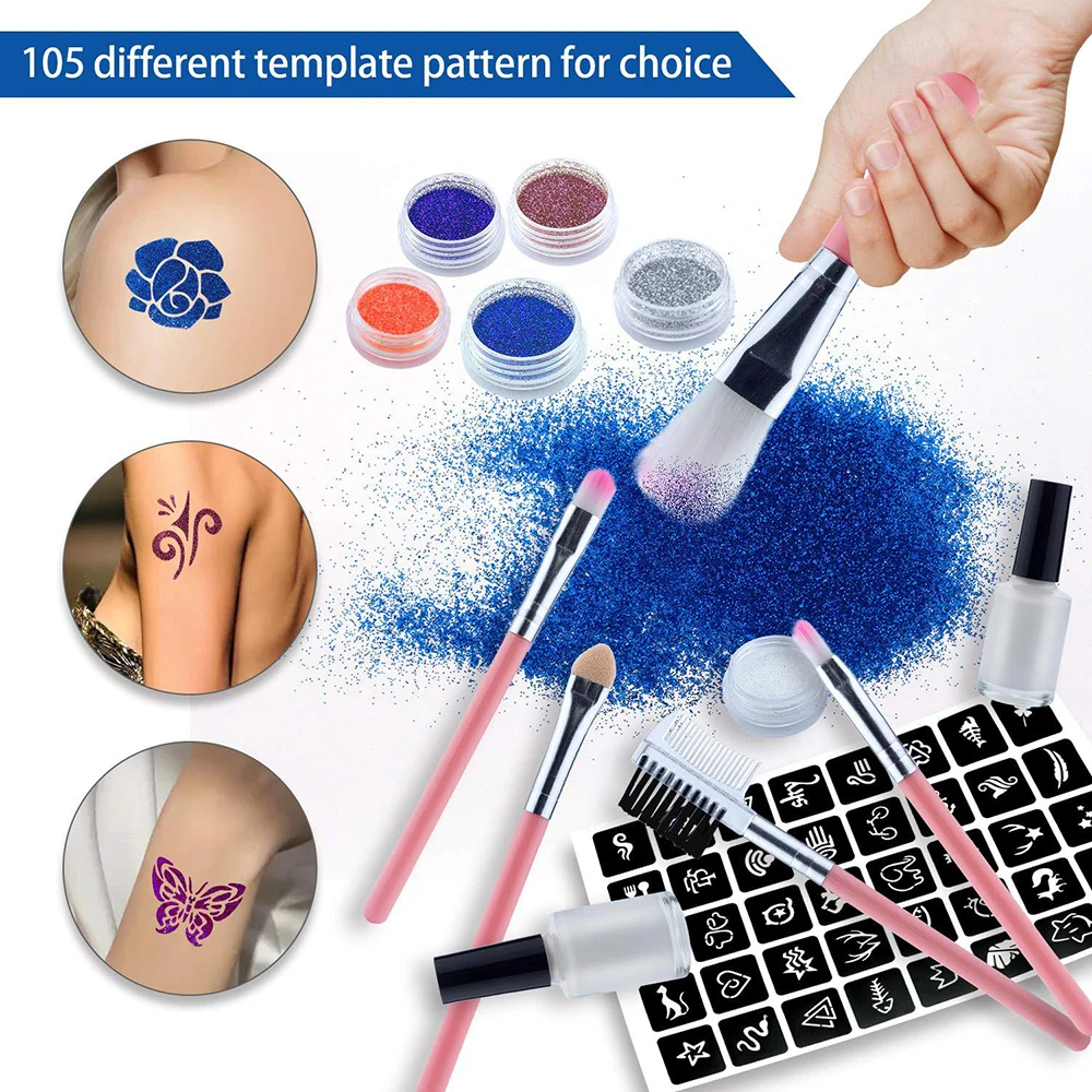 Набор блестящих татуировок для боди-арта 24/30 цветов | Красота и здоровье
