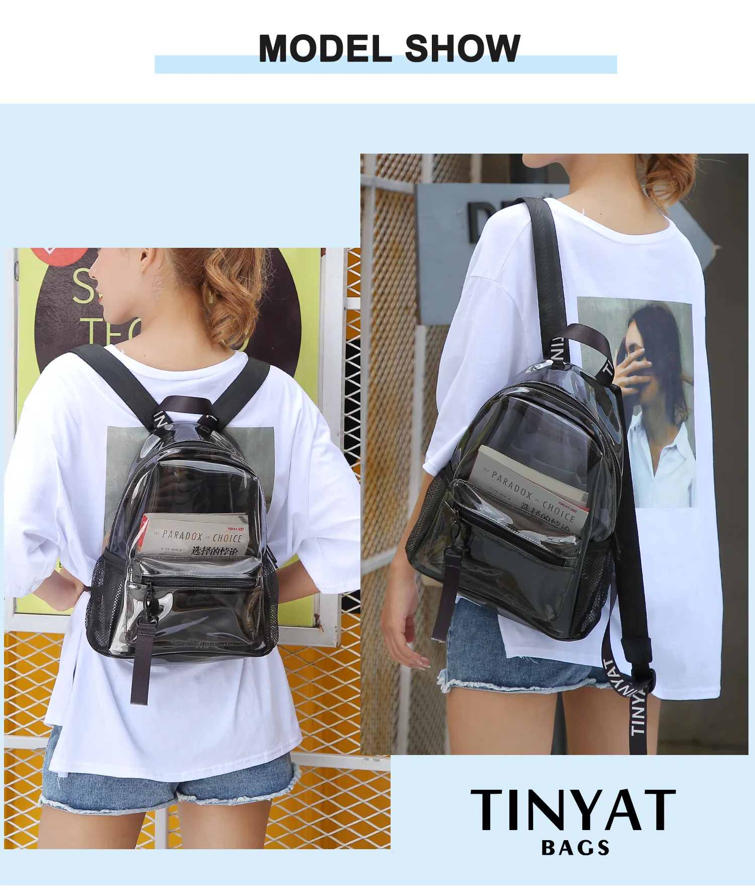 

Clear PVC Women Backpack Transparent Fashion Solid Backpack Travel School Backpack Bag for Teenage Girls Mochila Children