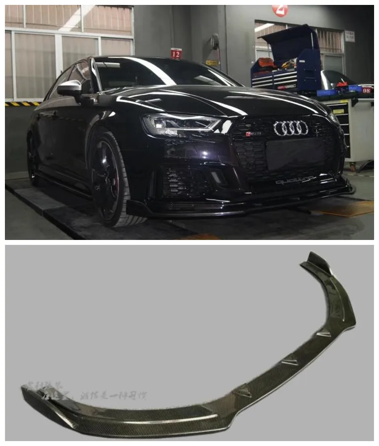 Углеродное волокно автомобиля передний бампер губ протектор Подходит для AUDI A3 S3