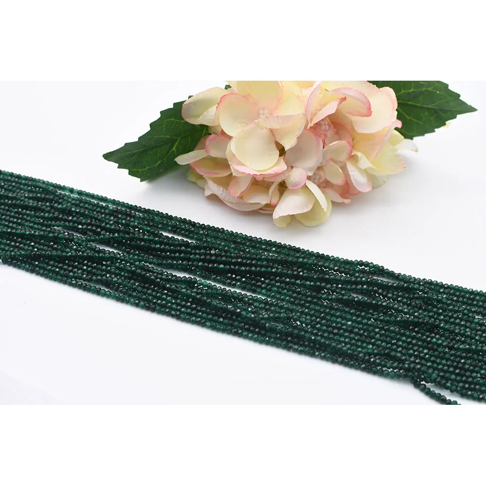 

2-4mm Natural Faceted Green treasure Round stone beads For DIY Bracelet Necklace Jewelry Making Strand 15"