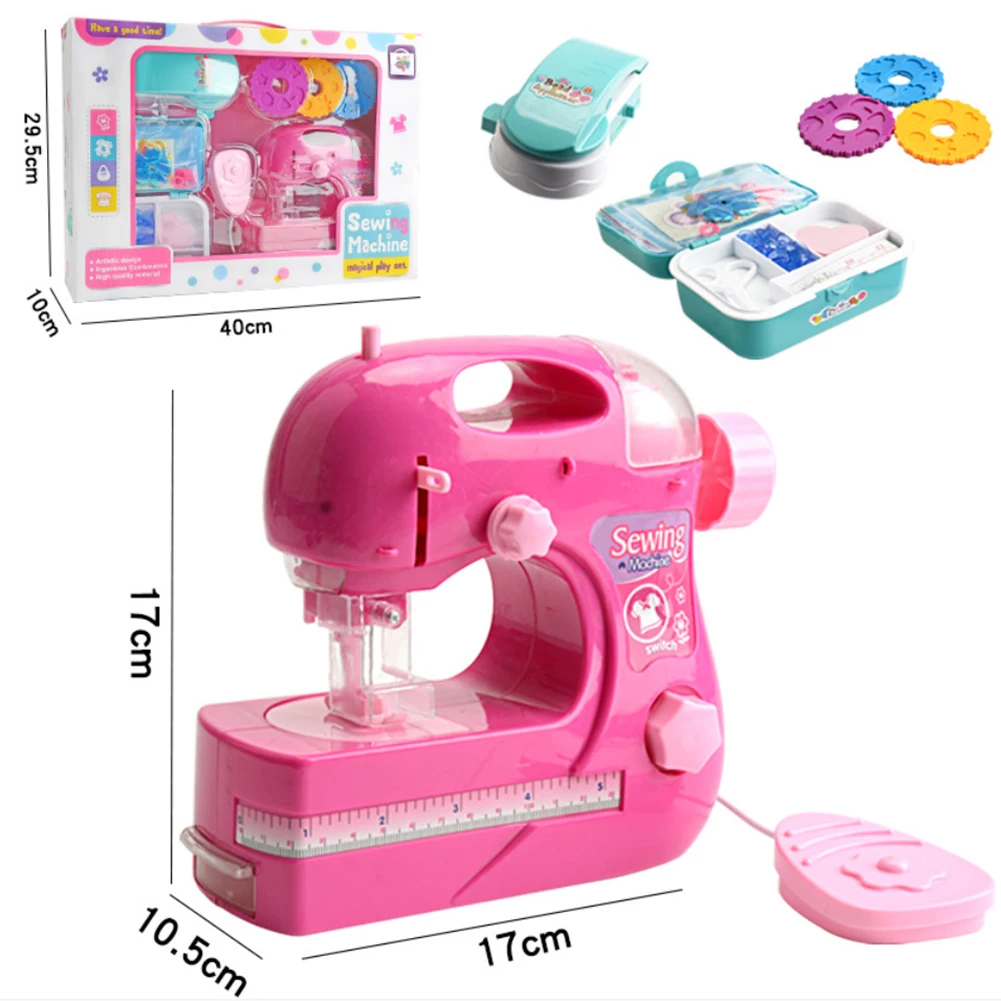 

Electric Sewing Machine Toy For Girls Small Household Appliances Toys Kids Play House Set DIY Handmade Toys Gift For Girls Kids