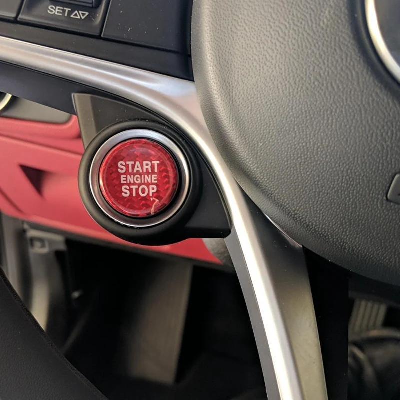 Украшение из углеродного волокна для автомобиля Alfa Romeo Giulia/Stelvio Red 1 шт.|Наклейки