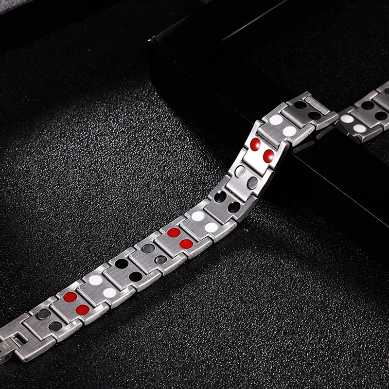 Новый Магнитный гематитовый браслет и мужской здоровья золотой Нержавеющая