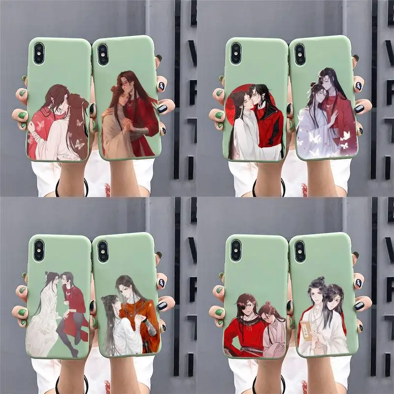 

Aesthetic Chinese style Tian Guan Ci Fu Phone Case for iphone 13 12 mini 11 Pro Max X XS XR Solid Color For 7 8 6 6S Plus Capa