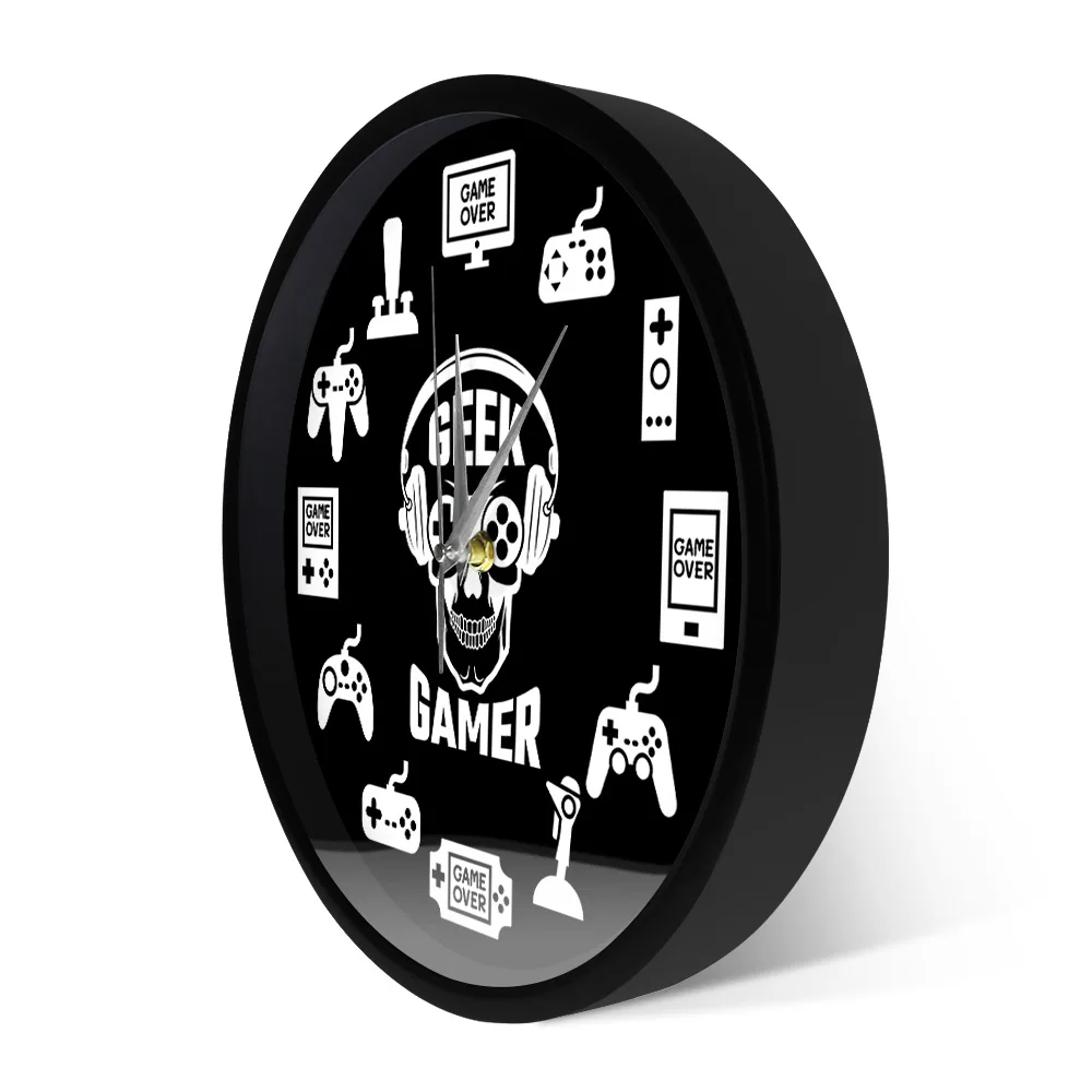Настенные часы для видеоигр подвесные контроллеры игровой комнаты декоративные