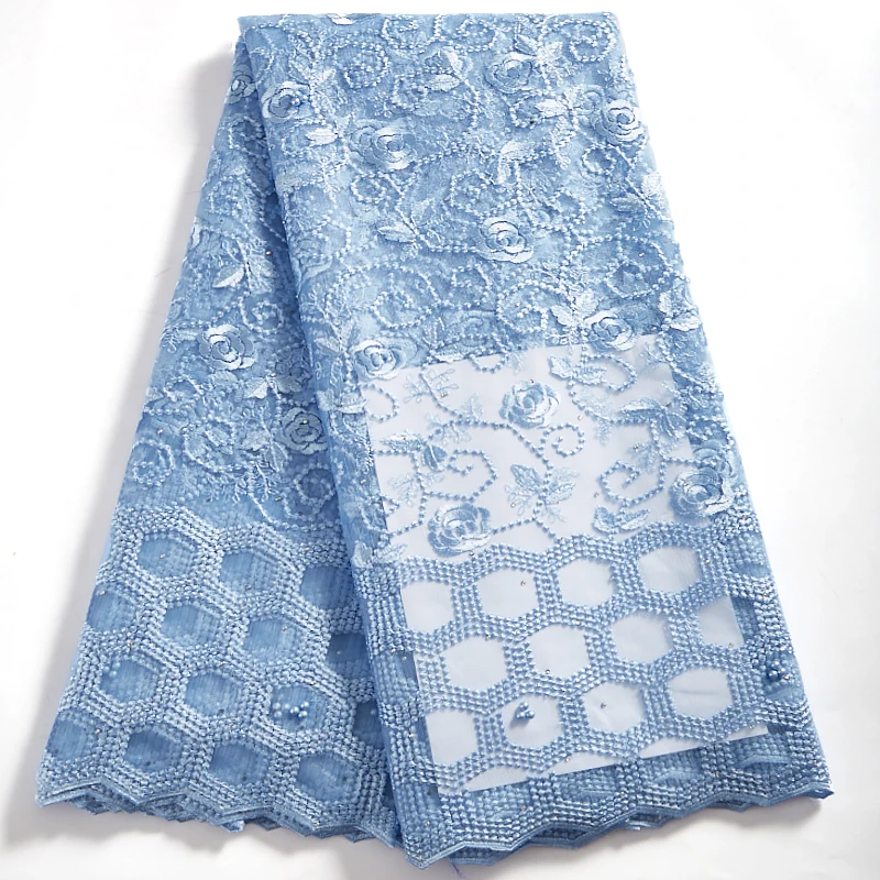 

Peach African Lace Fabric 2021 Swiss Voile Lace 5 Yards in Switzerland Embroidery Mesh Fabric For Wedding Evening Dress 2500A