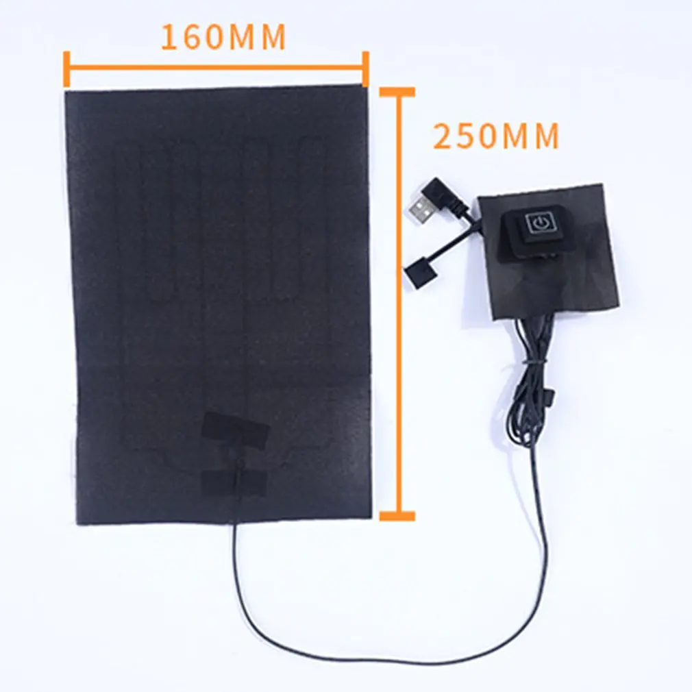 

Electric Heating Pad Usb Heating Film Adjustable Temperature Foldable Heated Pad Waterproof Clothes Hand Warmer for Winter
