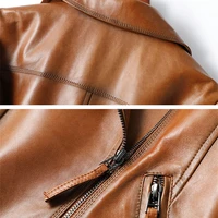2020 New High quality Genuine Leather Coat Women Spring Autumn Motorcycle leather jackets Slim short sheepskin Outerwear KW29