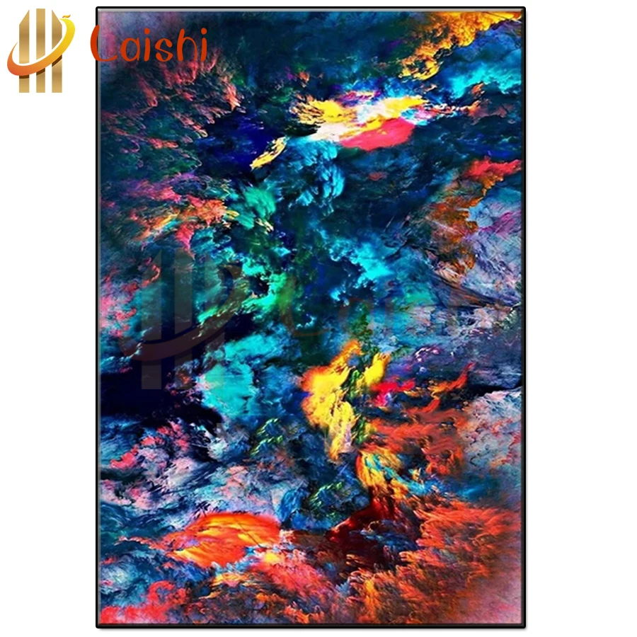

large abstract Blue color lines Diamond Embroidery Abstract cloud by diamonds Full round square Drill 5d Diamond Painting mosaic