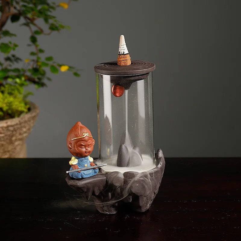 

Фигурки животных Zisha Wukong Backflow, благовония, домашний интерьер, креативное ветровое стекло, сандаловое дерево, ароматерапия, печи, Ремесла, Декор