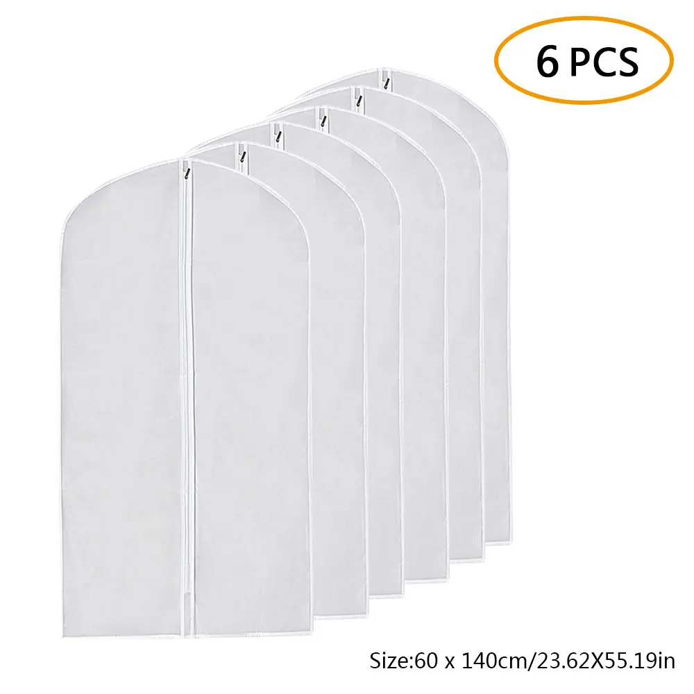 White 60x140cm Водонепроницаемая peva чехол для одежды платье костюм пальто защитный чехол путешествия пыленепроницаемый мешок органайзер для одежды пылезащитный чехол для одежды - Цвет: White 60x140cm