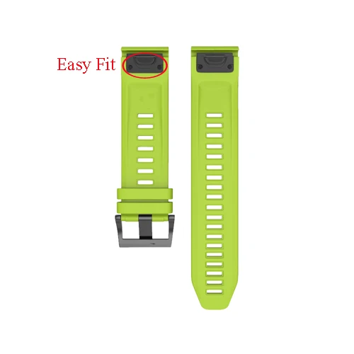 Green 26 мм 22 мм силиконовый ремешок для часов Garmin Fenix 5X5 Plus 3 3HR D2 S60 MK1 Смарт-часы Quick Release Easyfit ремешок на запястье - Цвет ремешка: Green