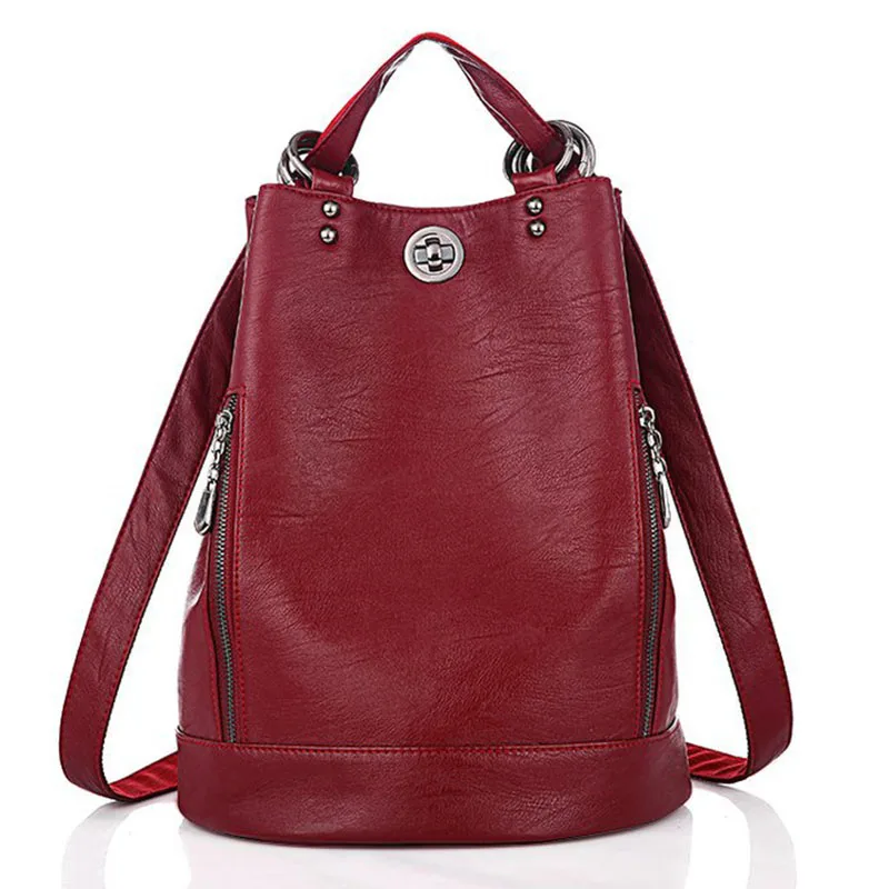 

Рюкзак женский, кожаный, школьный, большой, 2021