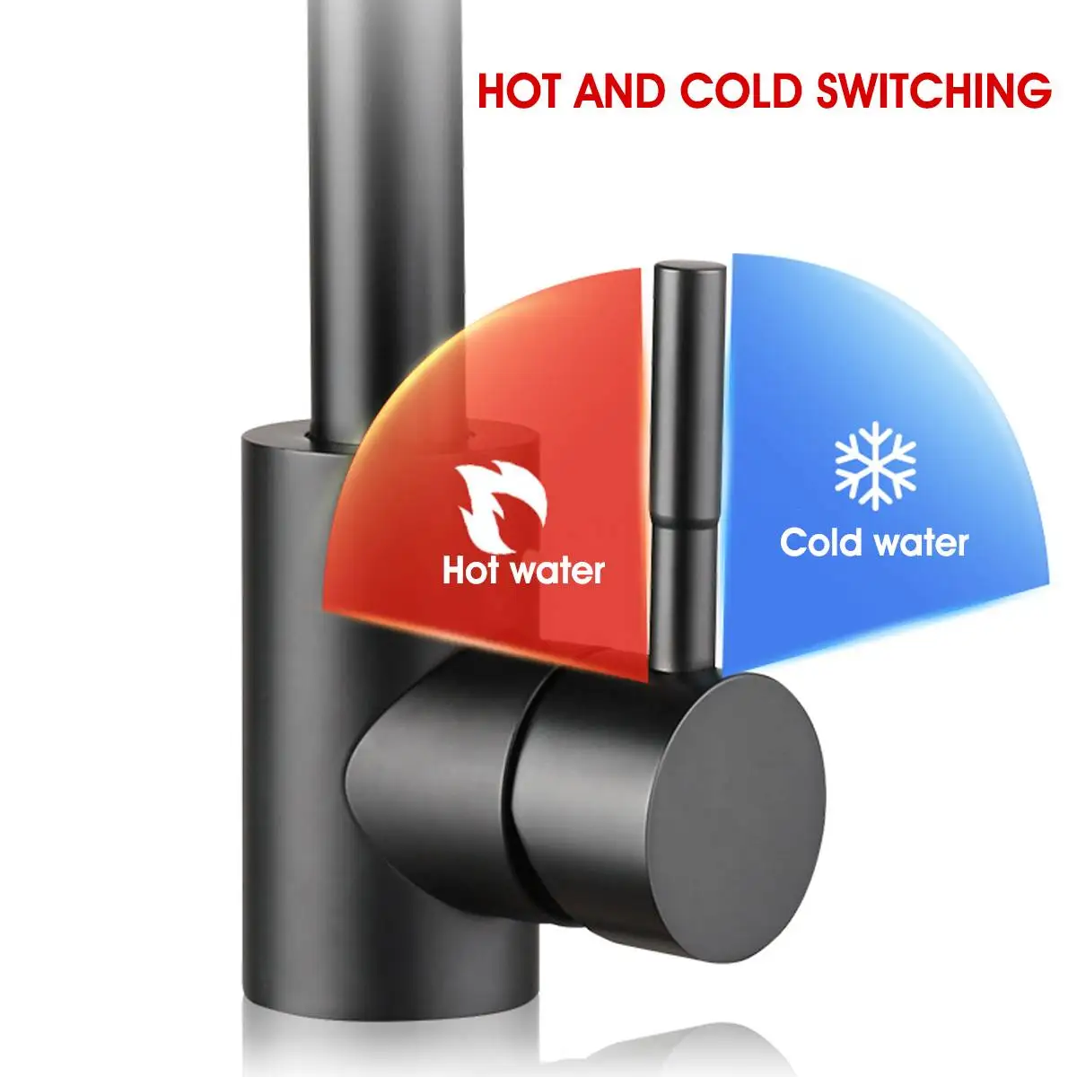 

Kitchen Black Faucet Stainless Steel Kitchen Sink Water Tap Hot and Cold Single Handle Tap 360 Rotation Kitchen Shower Faucet