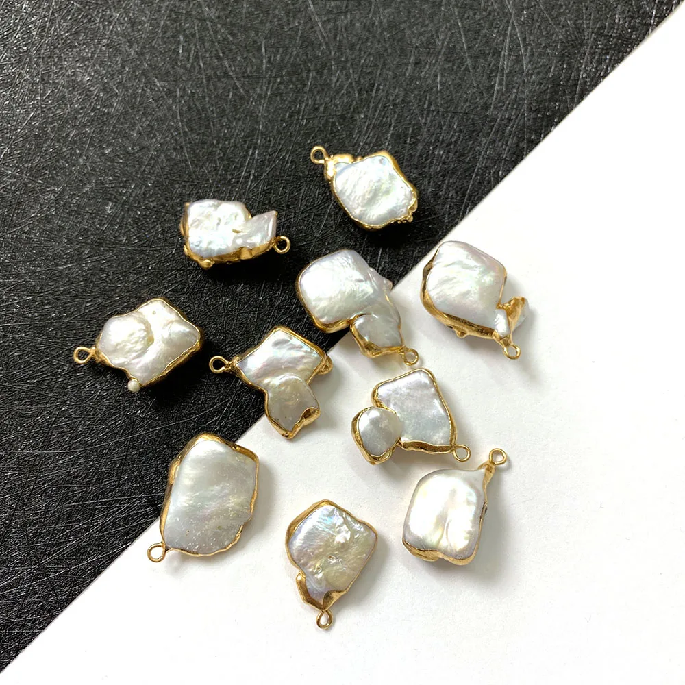 

Natural Freshwater Pearl Irregular Shape Pendant For DIY Fashion Jewelry Making Necklace Bracelet Accessories Size 8x15-17x25mm
