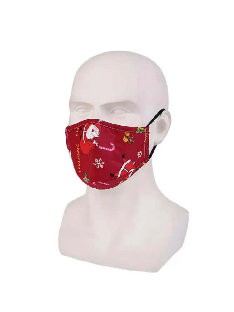 Рождественская Пылезащитная маска для рта мультяшный Санта-Клаус моющийся