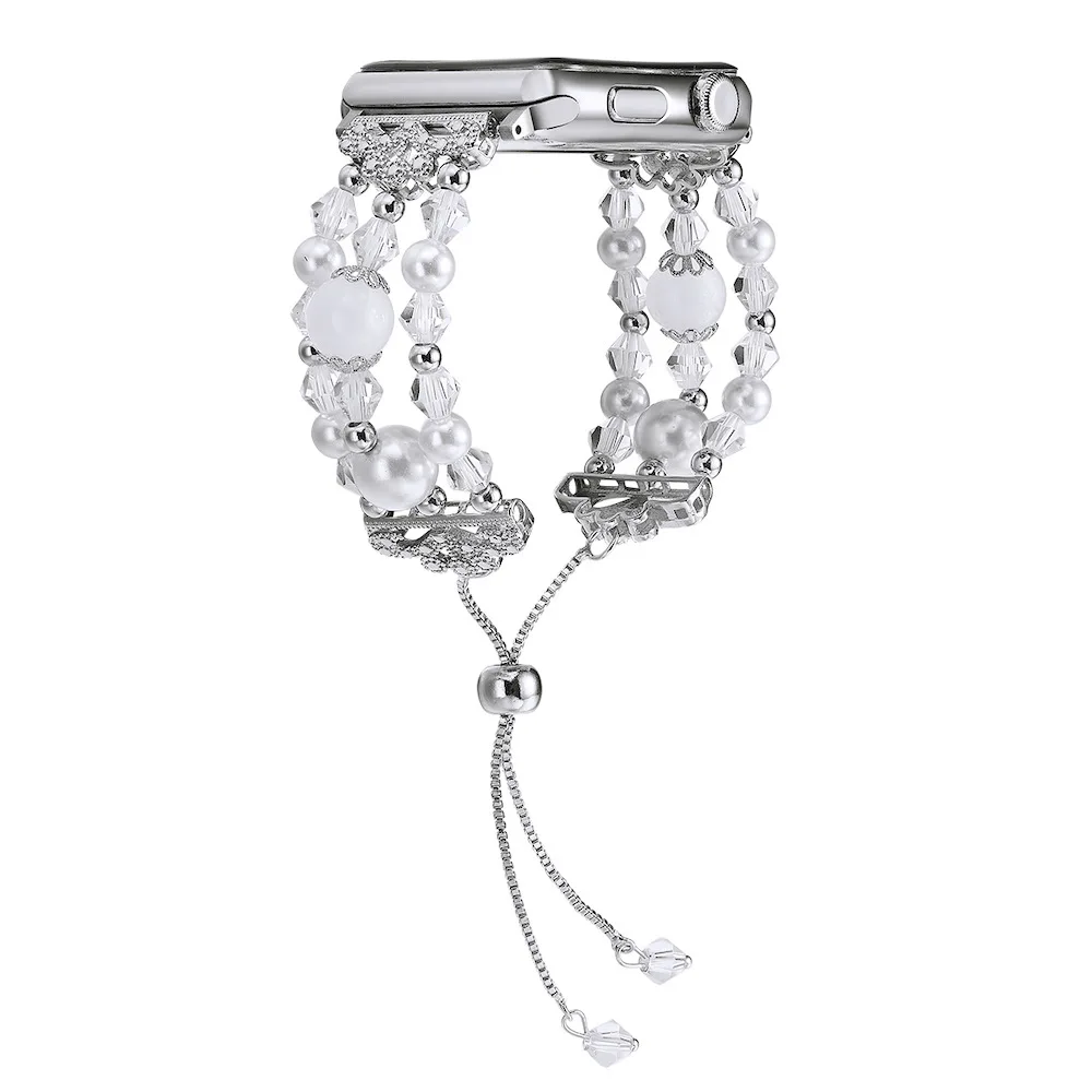 Регулируемые ювелирные изделия Агатовые Стразы браслет для Apple Watch 5 4 3 2 1 38 мм 42 40 44