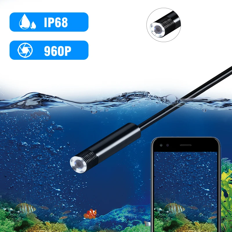 2.0MP Полужесткий USB эндоскоп камера IP67 водонепроницаемая канализационная камера с 8 светодиодный для Android, MacBook и Windows PC(3 см-5 м
