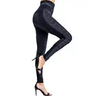 Женские джинсы с эффектом пуш-ап, черные эластичные леггинсы из искусственного денима с узором в виде веревки, уличная одежда, размеры до 3XL