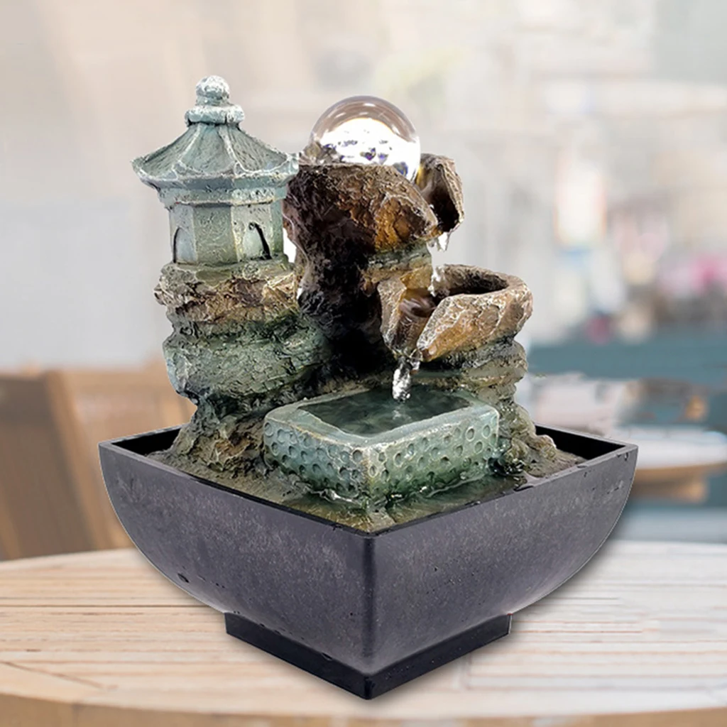 

Tabletop Fountain Feng Shui Meditation Waterfall Fountain Indoor Desk Waterfalls Mini Small Cottage Lucky Fengshui Home Decors
