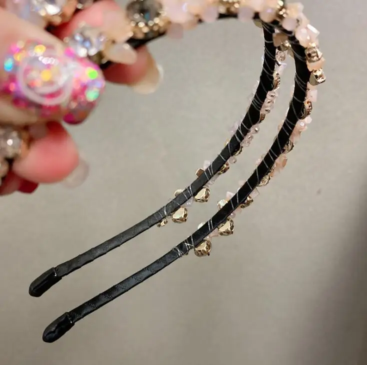 

Korean Super fairy series handmade water drill hairband women French sweet summer hair hoop