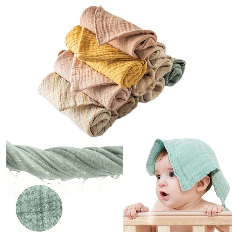 

5 Pcs Baby Face Cloth Soft Absorbent Gauze Saliva Towel Bib Bath Towel Cotton Burp Cloth Handkerchief Kindergarten