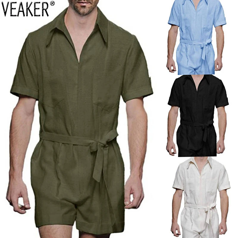 Новинка 2020 мужской комбинезон с коротким рукавом уличная одежда мужские