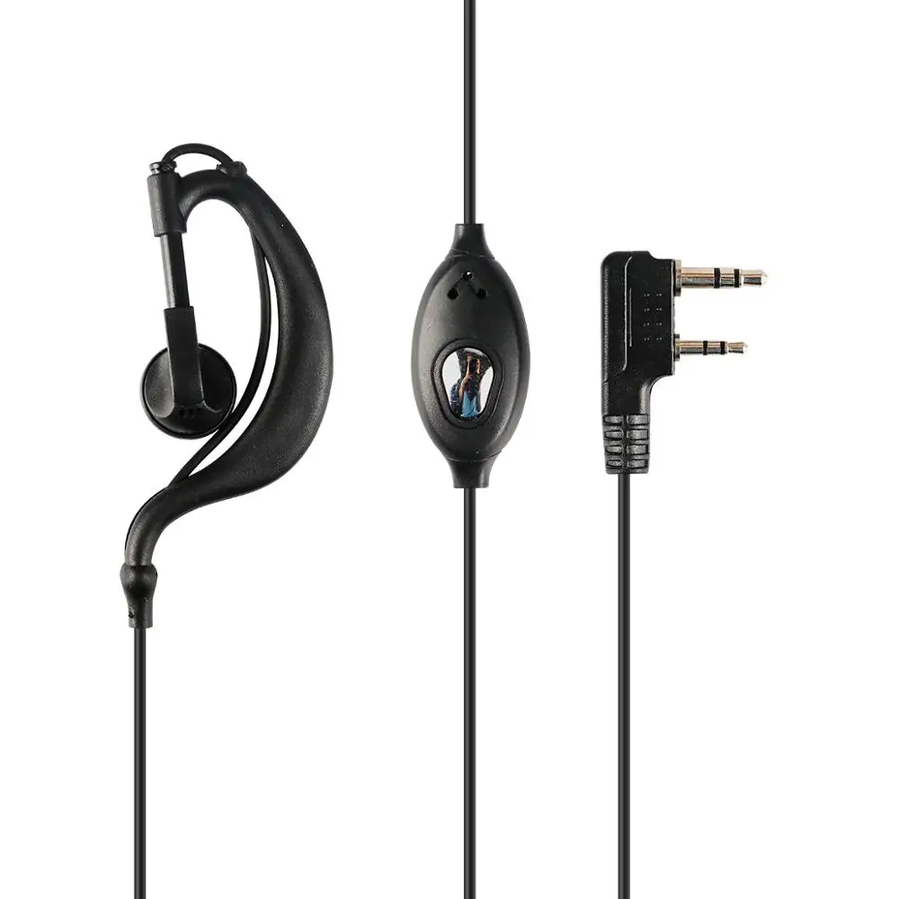 

1pcs/2pcs 2 PIN Earpiece Headset PTT Walkie Talkie Ear Hook With Microphone Interphone Earphone For BAOFENG UV5R Plus BF-888S