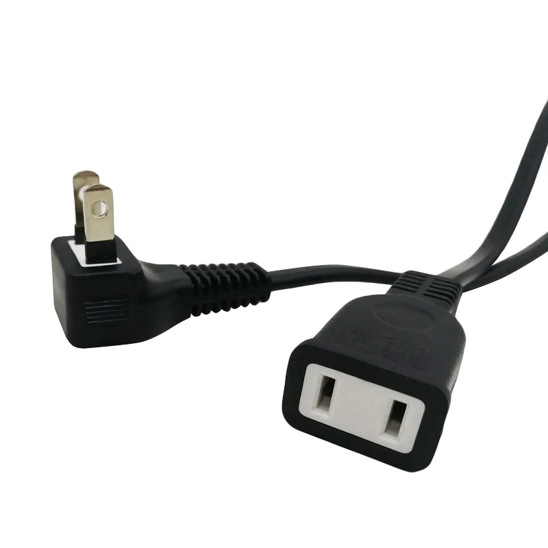США адаптер питания удлинитель 90 градусов угловой 2Pin штекер к гнезду Розетка