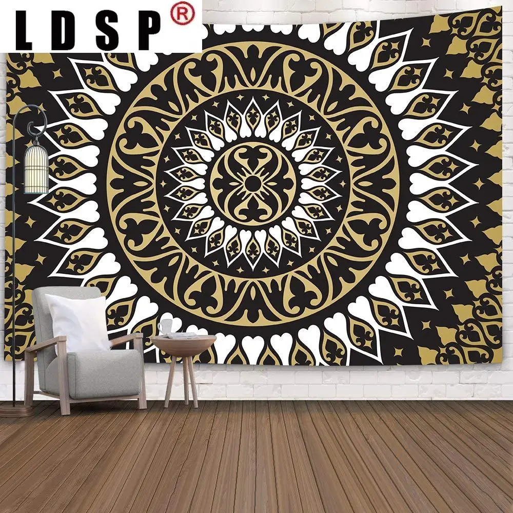 

LDSP Dorm Decor Mandala Boho Psychedelic Tapestry Indian Hippie Art Wall Hanging Tapestries for Living Room Home Blanket