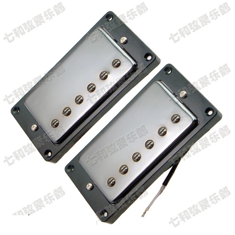 

A Set 2 Pcs Electric Guitar Humbucker Pickups Bridge & Neck Pickup for Guitar (Chrome Cover & Black Frame) SSD FX1556