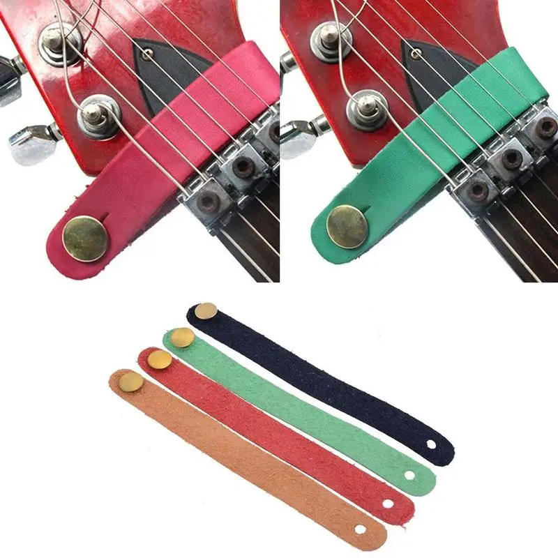 Черный кожаный держатель для гитарного Ремешка Кнопка безопасный замок