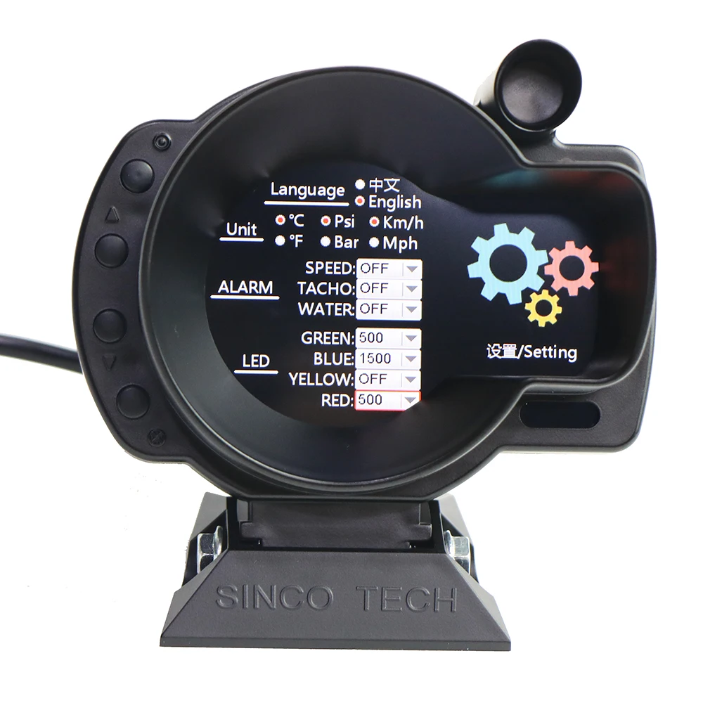 Многофункциональный цифровой счетчик OBD2 с предупреждающим светильник об/мин
