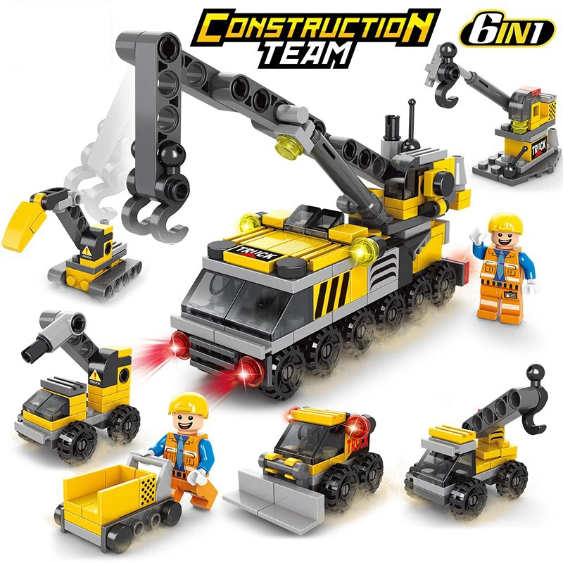 

6in1 Building Blocks City Police Series 3D Model Small Particles Assembled Educational Toys For Boys Kids Birthday Friend Gifts