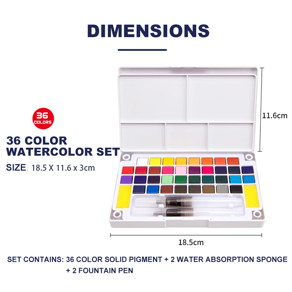 48 цветов пигмент одноцветные краски для воды набор с акварелью портативная кисть