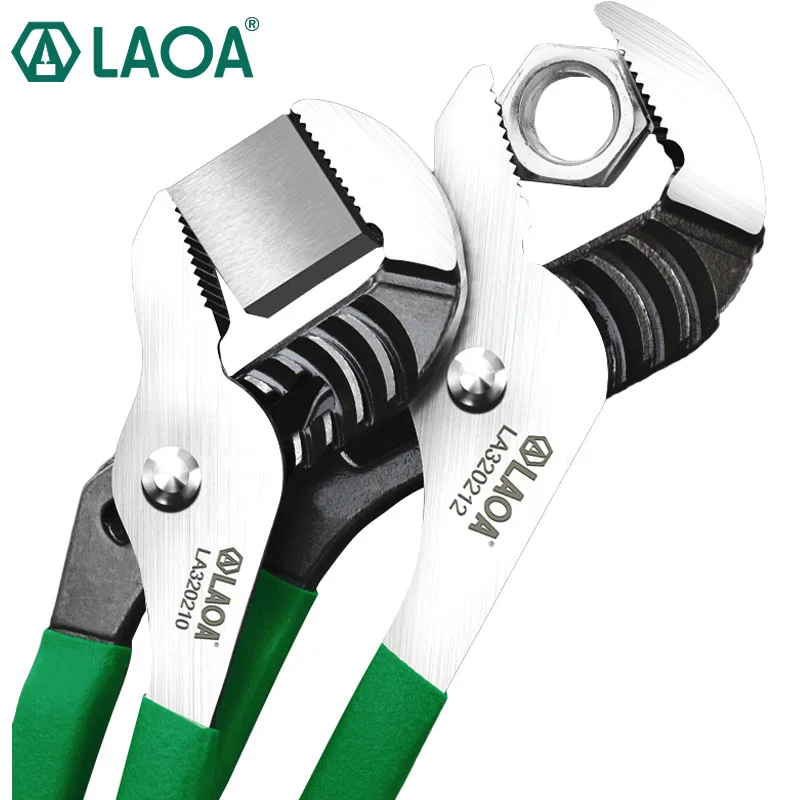 LAOA CR-V Locking Pliers Pipe Wrench 8inch/10inch/12inch/16 inch Water Pump Pliers Grip Household Hand Tools