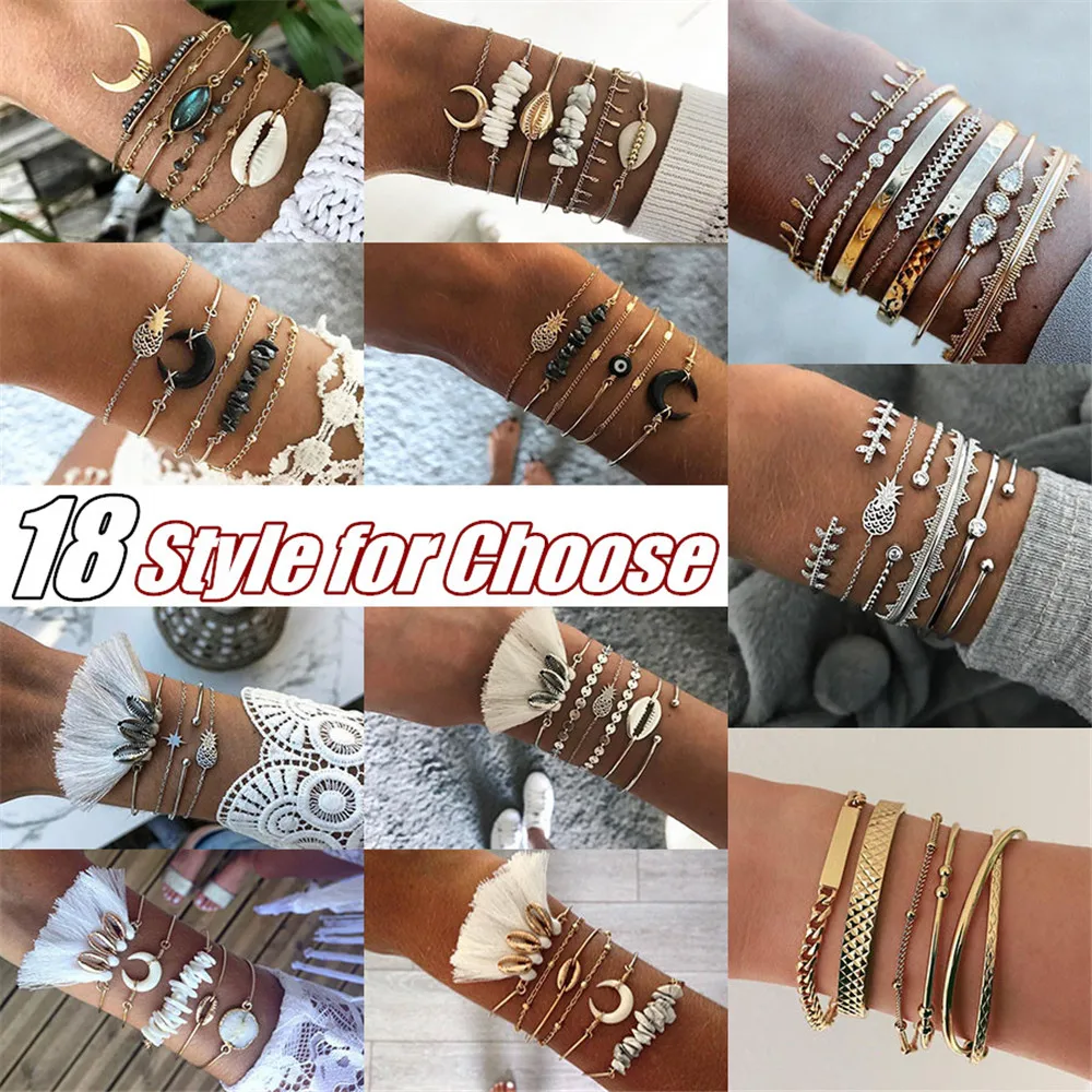 Женский многослойный браслет MLING винтажный из сплава в богемном стиле с