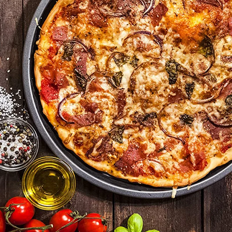 Round Nonstick Household Mould Pizza Pan Oven Baking | Дом и сад
