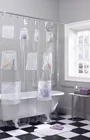 Креативная занавеска для душа, водонепроницаемая занавеска для ванной из полиэфира занавеска для душа, 180*180 см, прозрачная занавеска для душа с карманами