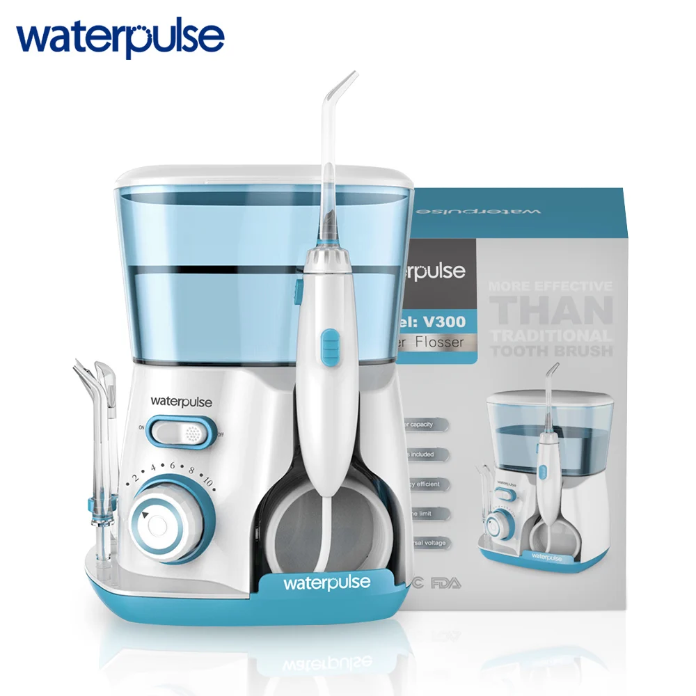 

Waterpulse 12 Pressures Oral Irrigator IPX7 Portable Water Jet Flosser 800ML Water Tank Teeth Cleaner SPA Water Flosser 5pcs Tip